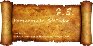 Hartenstein Sándor névjegykártya