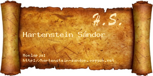 Hartenstein Sándor névjegykártya