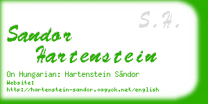 sandor hartenstein business card
