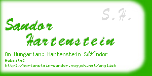 sandor hartenstein business card